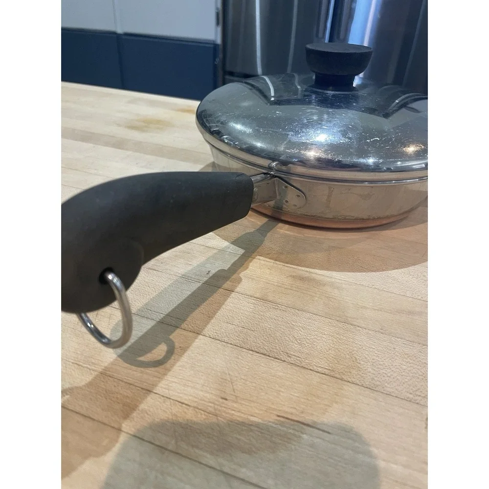 REVERE WARE 7-inch STAINLESS STEEL SKILLET & LID Made in Clinton, Illinois